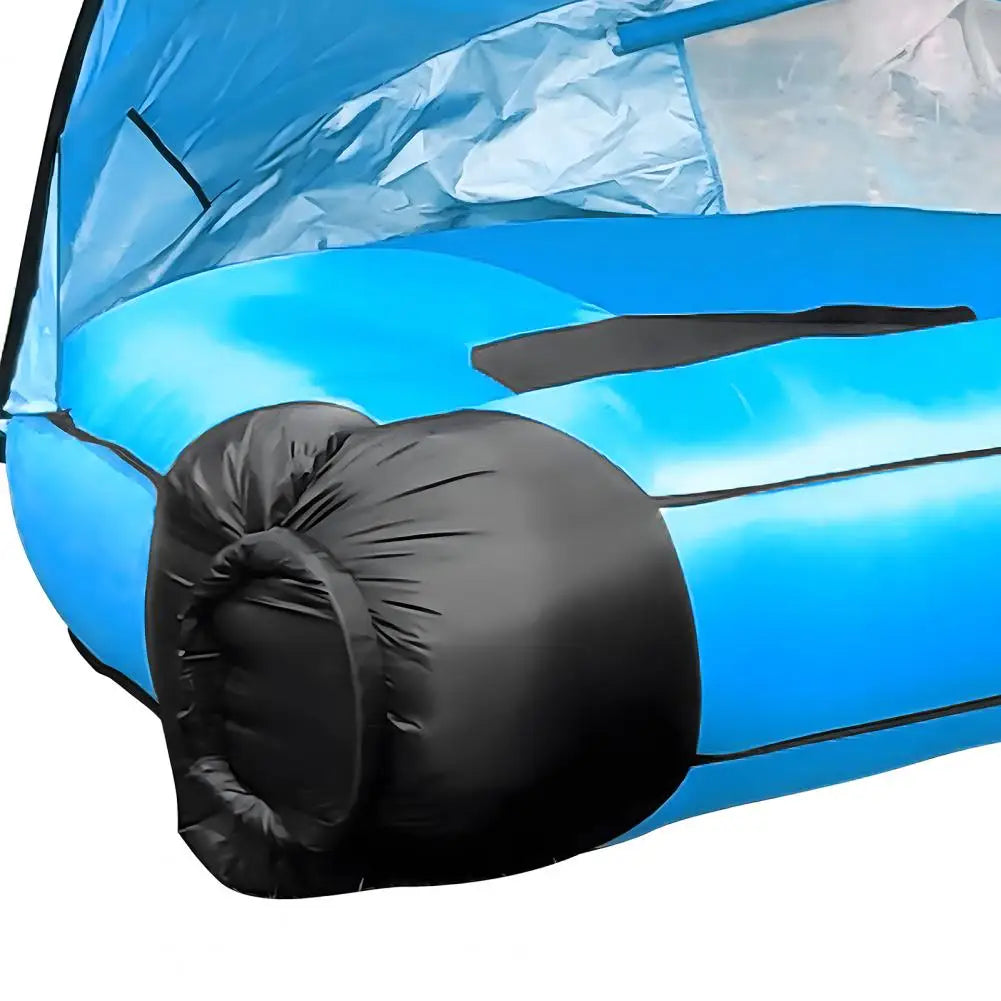 Inflatable Sofa with Canopy, Inflatable Lawn Bed, Camping Island with Sunshade, Inflatable Lazy Bed with Canopy