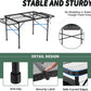 Folding Table With 2 Wing Panels, 3X2 Ft Camping Table With Mesh Desktop,Height Adjustable Folding Grill Table With Mesh