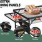 Folding Table With 2 Wing Panels, 3X2 Ft Camping Table With Mesh Desktop,Height Adjustable Folding Grill Table With Mesh