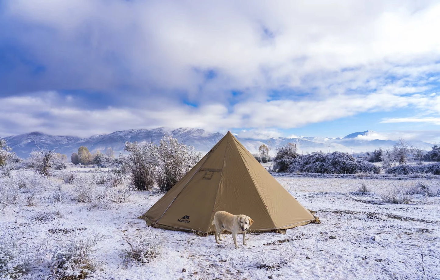 Lightweight Tipi Hot Tents with Stove Jack, Standing Room,Teepee Tent for Hunting, Family Team Camping,Brown, 6-8Persons