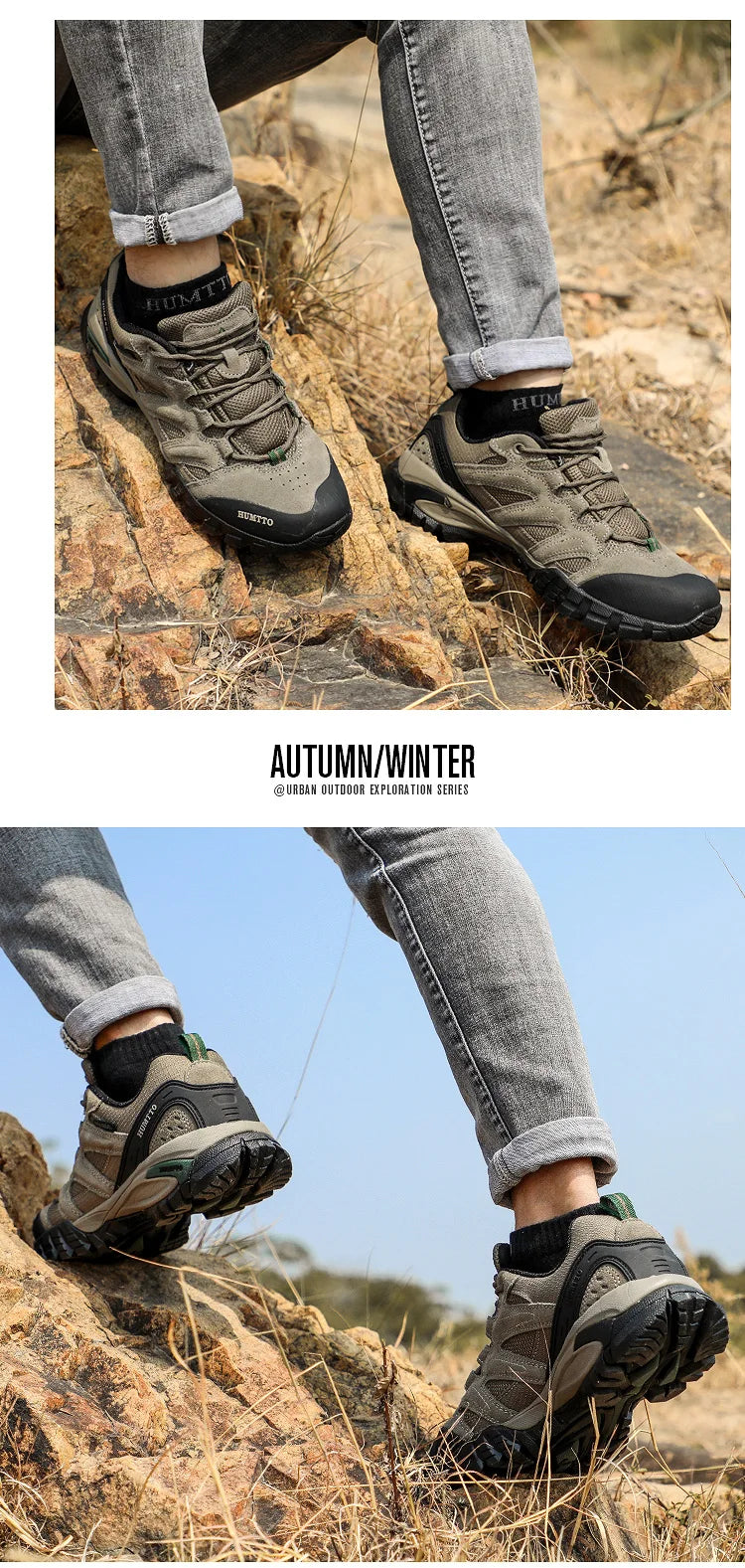 2019 New Breathable Hiking Shoes Soft Non-slip Cushioning Trekking Shoes High Quality Genuine Leather Sport Outdoor Shoes