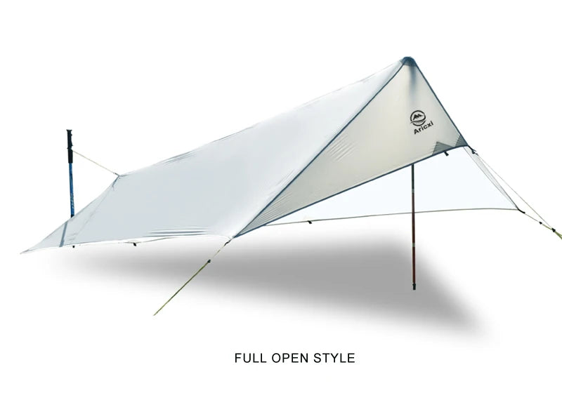 Ultra Light Rain Fly Tent Tarp, Waterproof 15d Silicone Coating Nylon Camping Shelter Canopy Rainfly, Lightweight tarp