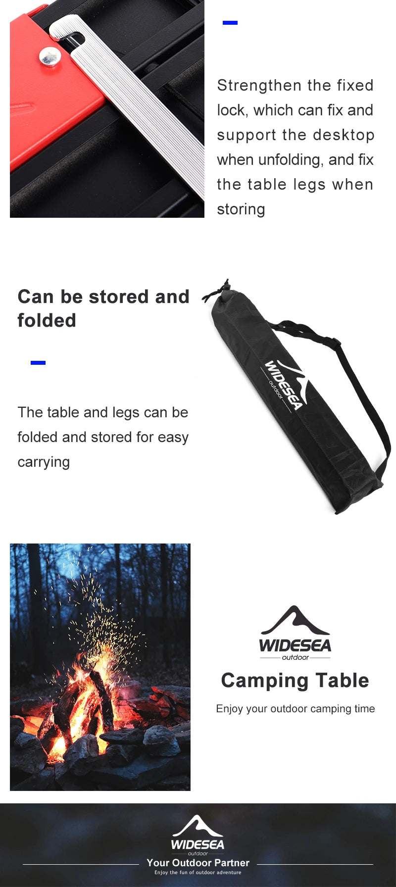 Widesea Camping Mini Portable Foldable Table for Outdoor Picnic Barbecue Tours Tableware Ultra Light Folding Computer Bed Desk