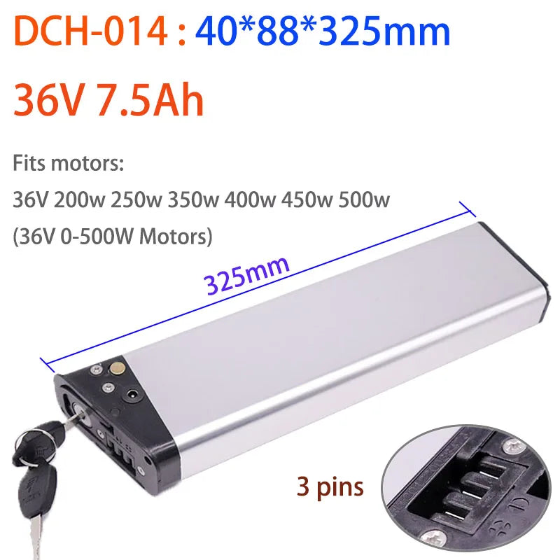 Folding E-Bike Battery 36V 48V 7.5Ah 10Ah 13.6Ah DCH-003 DCH-006 DCH-009 DCH011 DCH-014 DCH-015 DCH006 Electric Bicycle Battery