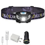 ZK20 LED Headlamp Mini USB Rechargeable Sensor Headlight Motorcycle Camping Light Portable Torch EDC