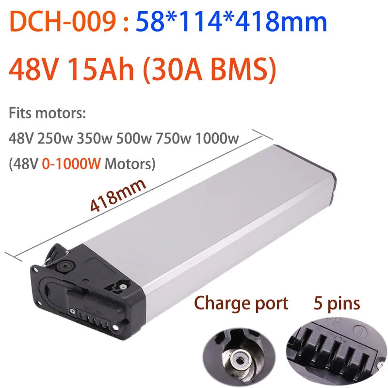 Folding E-Bike Battery 36V 48V 7.5Ah 10Ah 13.6Ah DCH-003 DCH-006 DCH-009 DCH011 DCH-014 DCH-015 DCH006 Electric Bicycle Battery