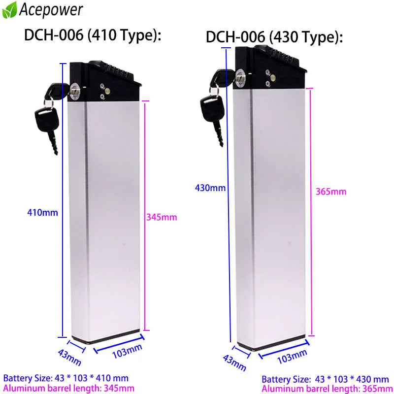 Folding E-Bike Battery 36V 48V 7.5Ah 10Ah 13.6Ah DCH-003 DCH-006 DCH-009 DCH011 DCH-014 DCH-015 DCH006 Electric Bicycle Battery