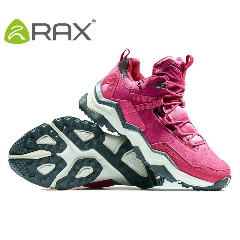 RAX Women's Waterproof Hiking Shoes for Winter Breathable and Anti-slip Mountaining Trekking OutdoorShoes for Professional Women