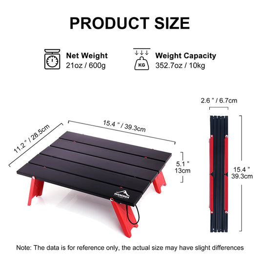 Widesea Camping Mini Portable Foldable Table for Outdoor Picnic Barbecue Tours Tableware Ultra Light Folding Computer Bed Desk