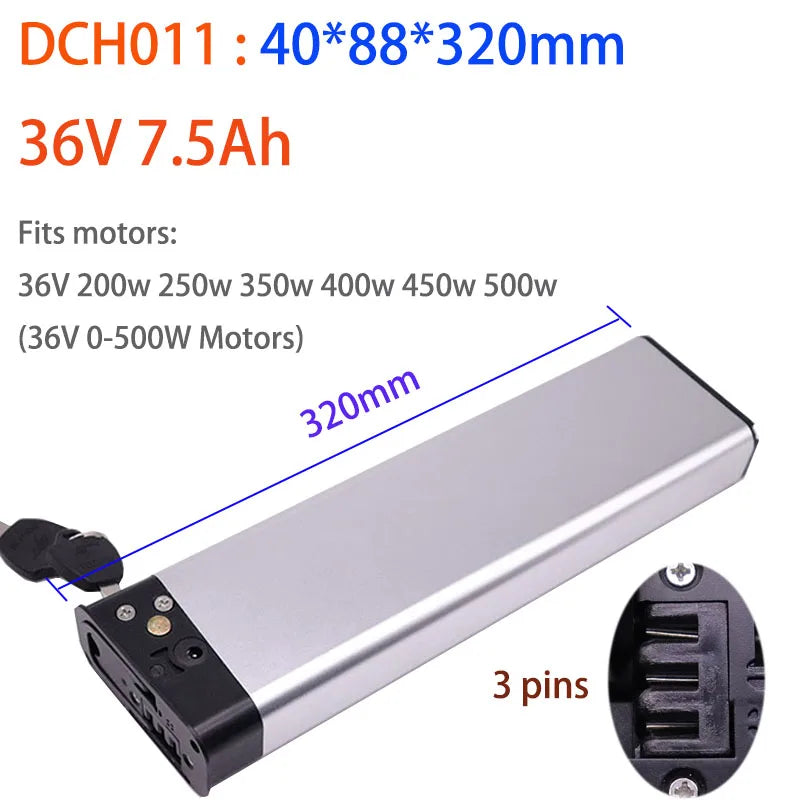 Folding E-Bike Battery 36V 48V 7.5Ah 10Ah 13.6Ah DCH-003 DCH-006 DCH-009 DCH011 DCH-014 DCH-015 DCH006 Electric Bicycle Battery