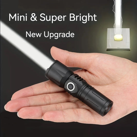 Usb Rechargeable Long Distance Lighting Mini Flashlight Zoomable Long Distance Lighting Portable Pocket Torch For Home Outdoor