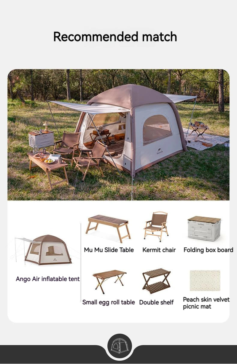 Naturehike ANGO AIR Dome Tent Camping Inflatable Tent for 3 People with Pump 150D Oxford Cloth Portable Easy Set Up 2-Doors