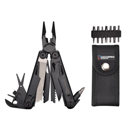 Daicamping DL12 EDC Multi Tools Multifunctional 7CR17MOV Plier Camping Gear Blade Multitools Clip Army Swiss Folding Multi Knife