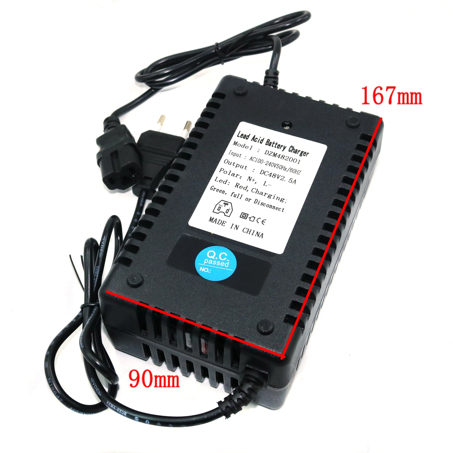 EVFITTING High Quality 48V 17-20Ah 2.5A Electric Bicycle Charger/Lead Acid Battery Charger