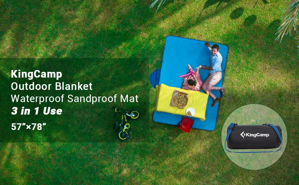 Kingcamp Outdoor Blanket Waterproof Camping Blanket Beach Blanket, Traveling-Rug Portable Picnic Blanket Suitable for Park