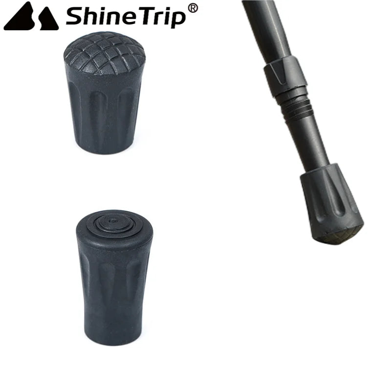 Rubber Walking Stick Tips Trekking Pole Tips Replacement 11mm Diameter Fit for Most Hiking Poles Shock Absorption Grip Traction