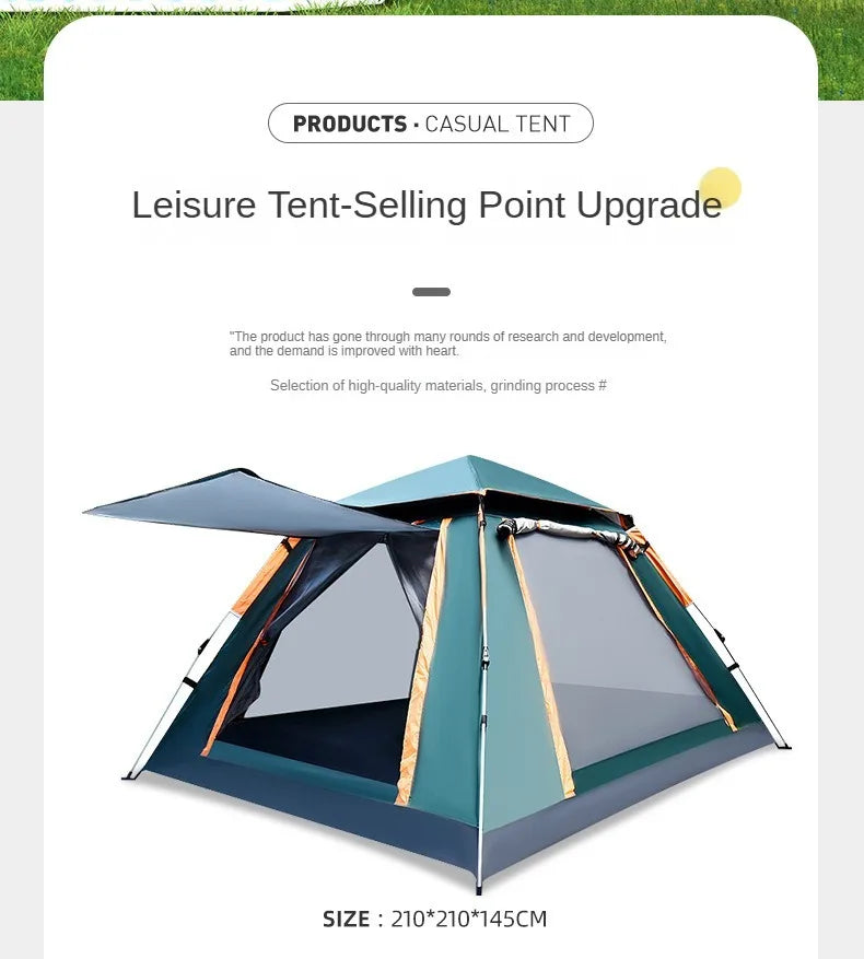 Folding tent camping equipment Outdoor camping tent Automatic spring quick-opening camping windproof sun protection park tent