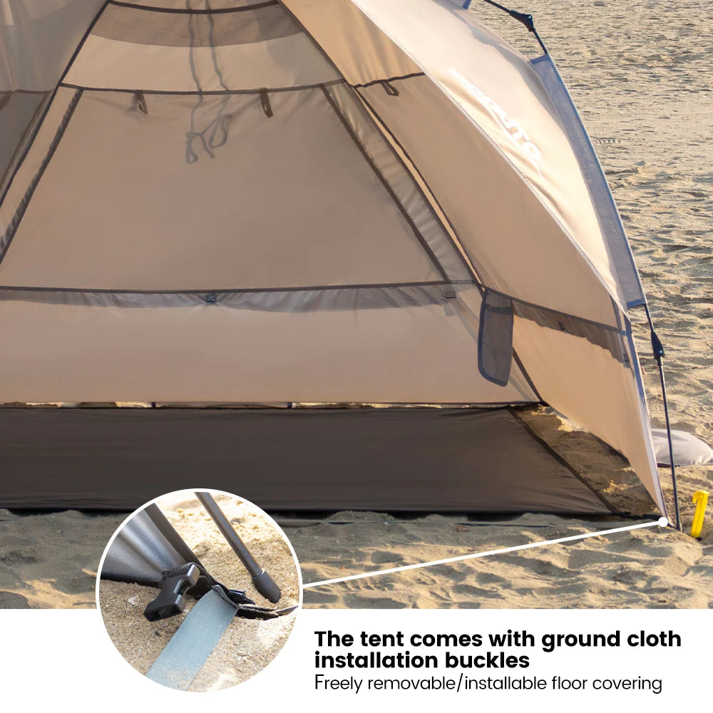 Sonuto Outdoor 3-4P One-Touch Camping Tent Quick Automatic Opening Beach Fishing Tent Family Travel Picnic Park Anti-UV Shade