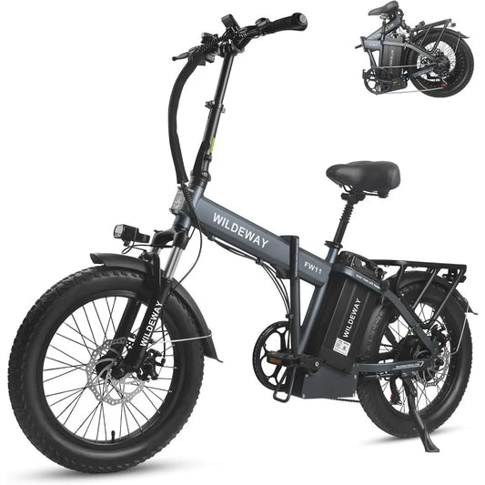 32Ah Electric Bike Long Range 28MPH Folding Electric Bike for Adults Men Women 20" Fat Tire Mountain Foldable Ebike