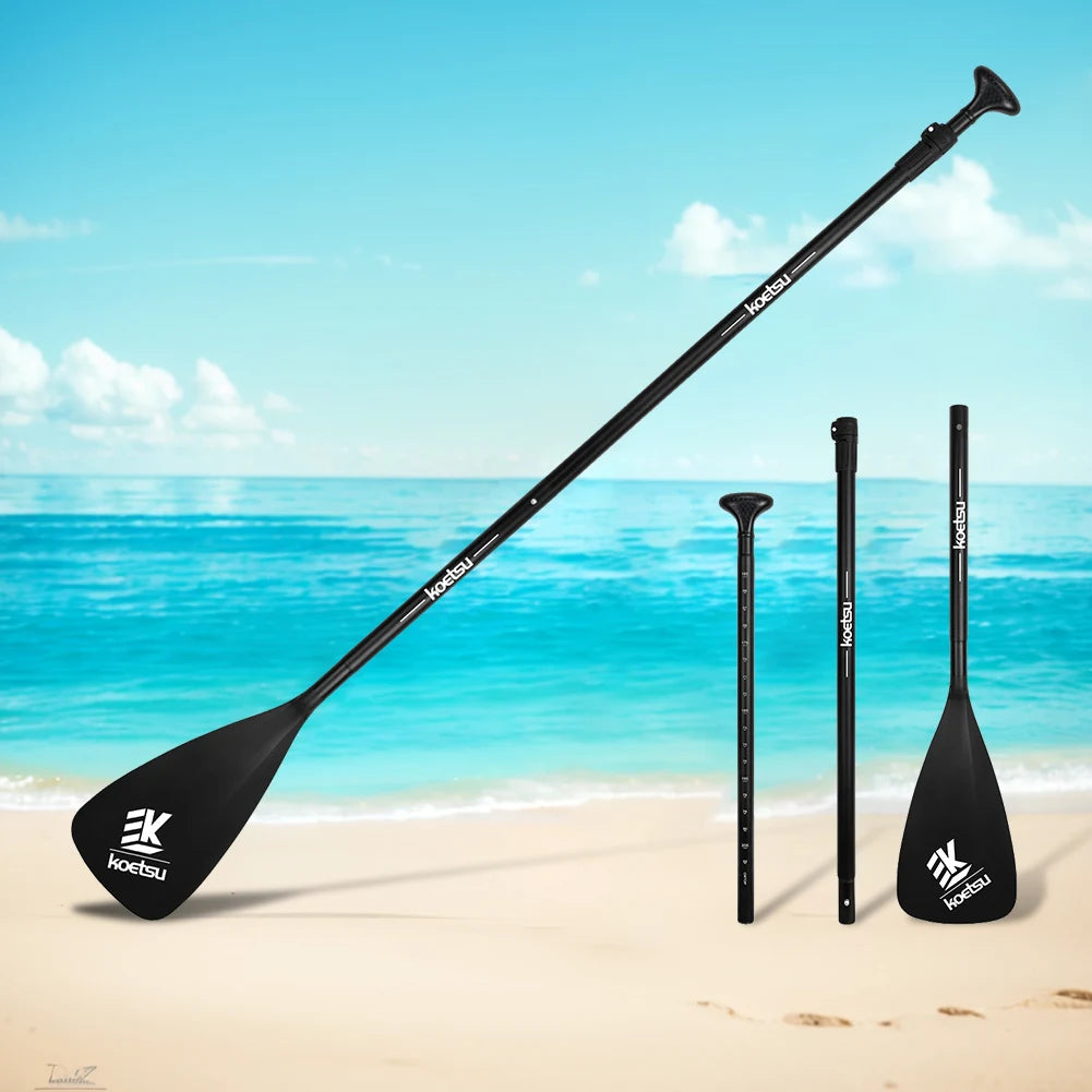 3-Piece Kayak Boat Paddle Adjustable Length Stand Up Paddleboard Paddles Aluminum Alloy One Way Paddle for Canoe Kayaking