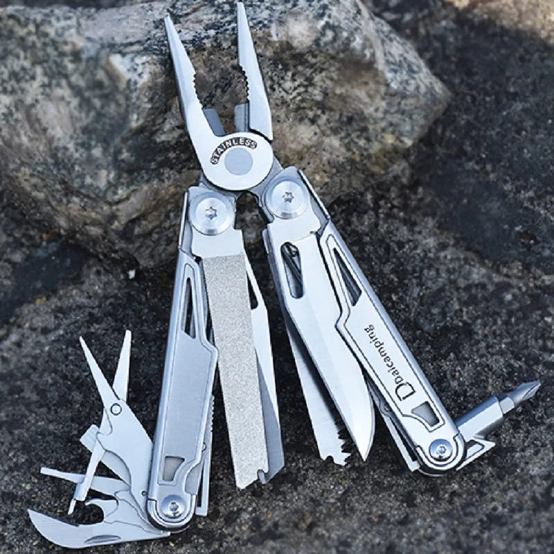 Daicamping DL12 EDC Multi Tools Multifunctional 7CR17MOV Plier Camping Gear Blade Multitools Clip Army Swiss Folding Multi Knife