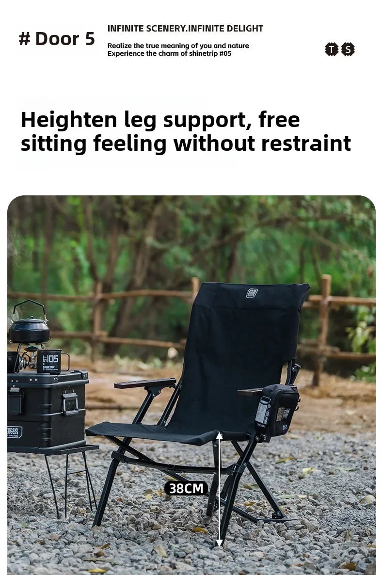 Shinetip Outdoor Camping Chair Furniture High Back Recliner Relax Lightweight Foldable Portable Adjustable Camping Kermit Chair