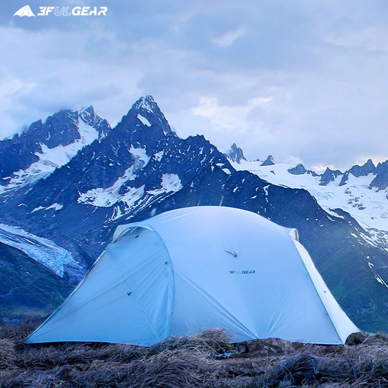 3F UL Gear Qinkong 3P 3-Person 4-Season Camping Tent 15D Silnylon Coating with Matching Ground Sheet Ultralight Outdoor