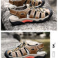 Summer Pu Leather Sandals For Men Rubber Outdoor Men Beach Shoes Anti-Slip Trekking Sandals Weight Light Male Hiking Sandals