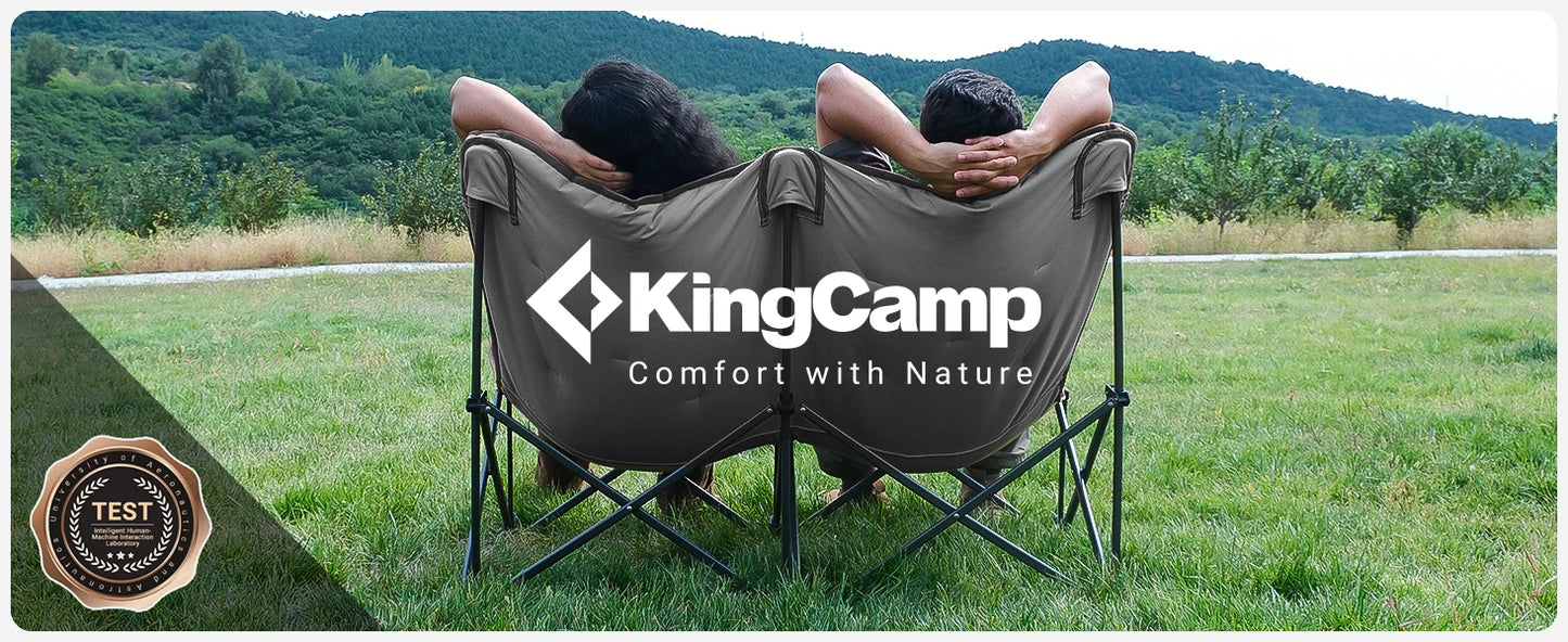 KingCamp Double Padded Butterfly Chair Oversized Camping Chair, Camping Lawn Patio Indoor Lawn with Padded Support 300 lbs