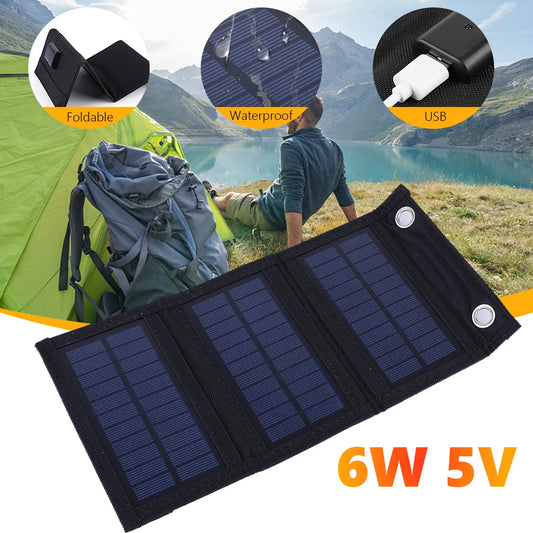 Outdoor Hiking Waterproof Foldable Solar panel For Phone power bank Solar USB Portable Solar Cells Charger camping Accessories