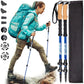 Carbon Fiber Trekking Poles Lightweight Collapsible Hiking, Shock-Absorbent Walking Sticks with Natural Cork Grips, Flip Locks