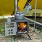 Outdoor Camp Tent Firewood Stove Portable Wood Burning Stove Multifunctional Firewood Burner with Detachable Chimney