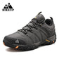 HIKEUP Four-Season Men's Hiking Shoes Outdoor Sports Genuine Leather Wear-Resistant Climbing Shoes Rubber Sole Trekking Sneaker