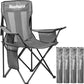 4 Pack Outdoor Camping Chairs Folding//Portable with Cooler Pouch, Mesh Backrest and Cup Holder Pocket(Grey) (Gr