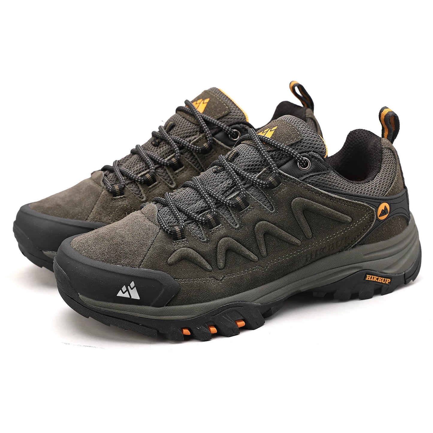 HIKEUP Leather Men‘s Outdoor Hiking Shoes Tourist Trekking Sneakers Mountain Climbing Trail Jogging Shoes For Men Factory Outlet