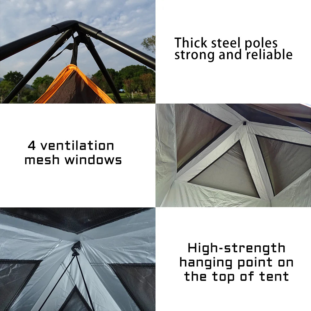 Heavy Duty Shower Tent Outdoor Camping Portable Toilet Tent Privacy Changing Room for Seaside Beach Travel Removable Bathroom