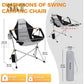 KingCamp Camping Chair, Hammock Chair, Folding Rocking Chair, Aluminum Adjustable Back Swing , Chair with Removable Footrest