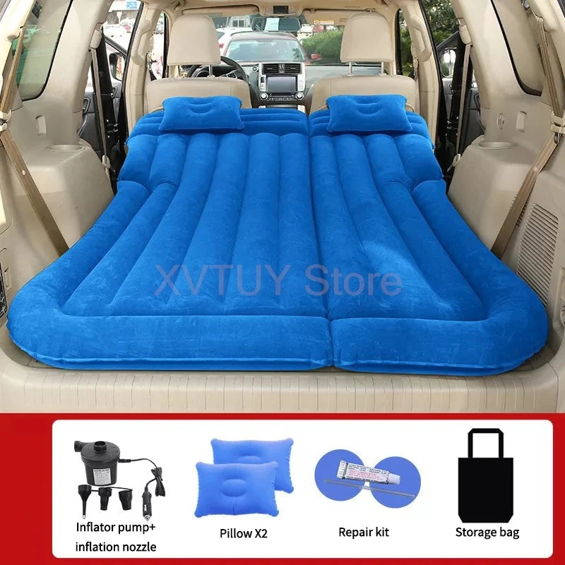 Universal Car Travel Inflatable Bed 175x130cm Foldable SUV Back Seat Trunk Mattress Air Bed Pillow for Travel Camping Outing