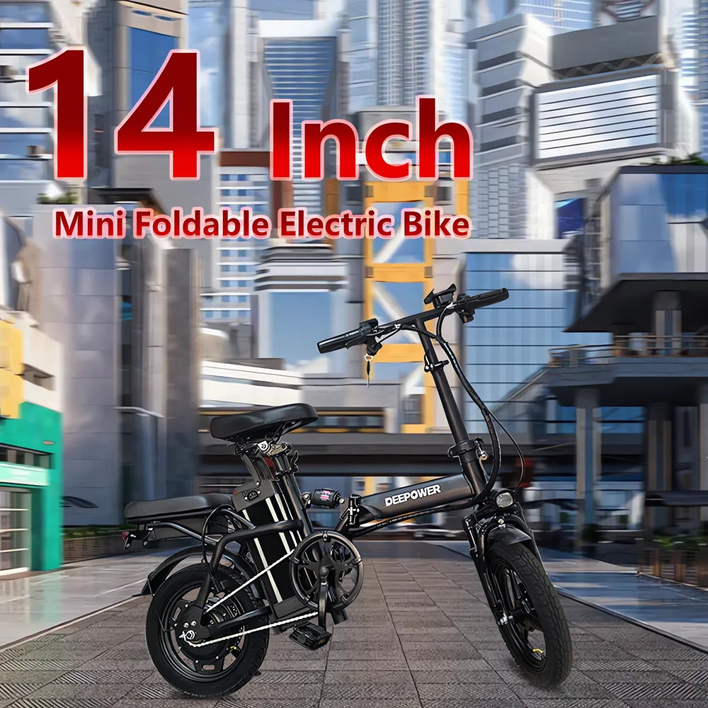 3 Speed Folding Ebike Electric Bike For Adults 48V 15AH 400W 32KM/H 14 inch Tire Electric Bicycle City USB Charging Port