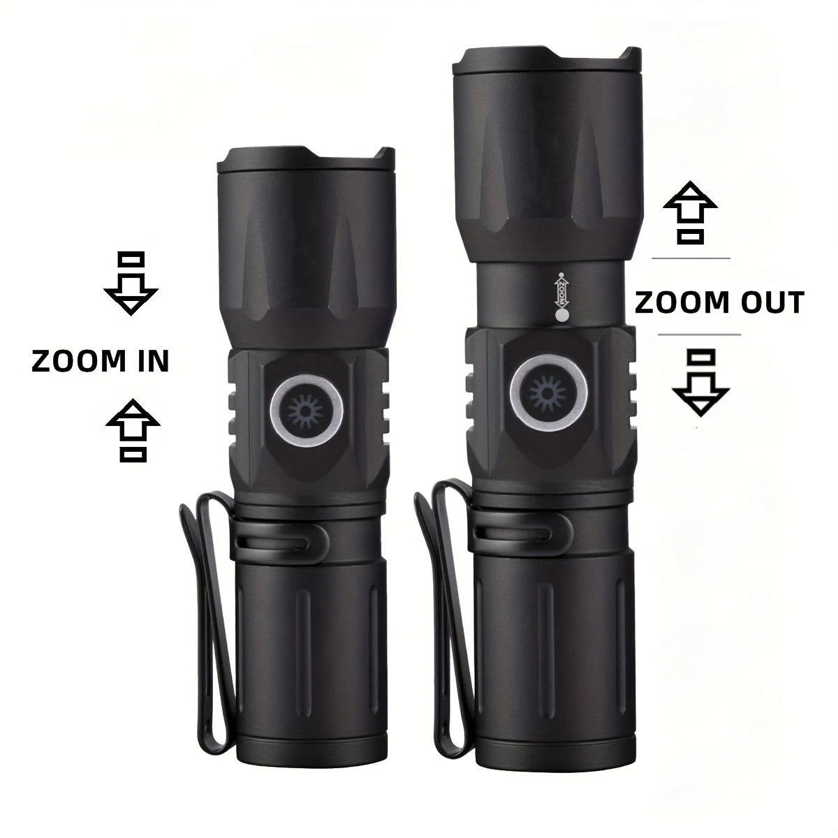 Usb Rechargeable Long Distance Lighting Mini Flashlight Zoomable Long Distance Lighting Portable Pocket Torch For Home Outdoor