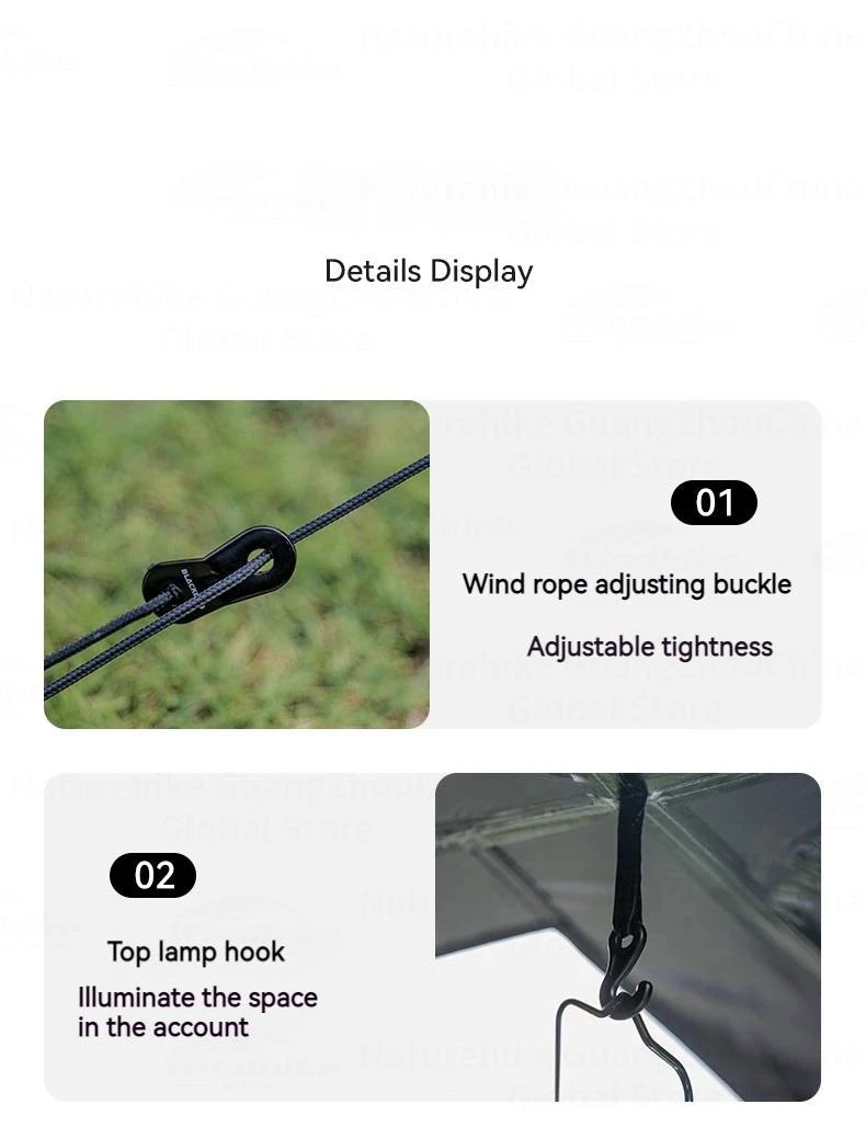 BLACKDOG Automatic One-touch Tent Quick Open Two Door Four Window Camping Outdoor Black Coated Waterproof Thickened