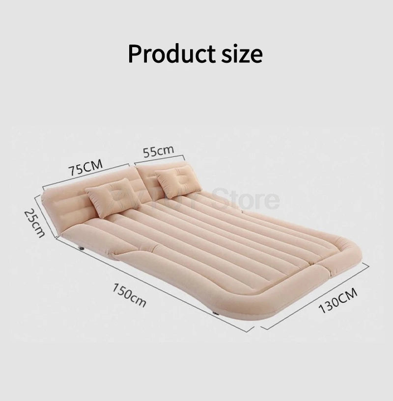 Universal Car Travel Inflatable Bed 175x130cm Foldable SUV Back Seat Trunk Mattress Air Bed Pillow for Travel Camping Outing