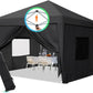 8x8 Pop-Up Canopy Tent with Sidewall & Roller Shutter Ventilation Window, Outdoor Gazebo Closed Waterproof, Bonus 4 Sandbags