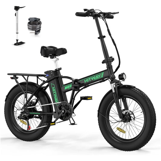 HITWAY BK11M Electric Bike for Adults, 20" x 4.0 Fat Tire Ebike with 750W Motor, 48V/15Ah Foldable Electric Bike, E Bike 7-Speed