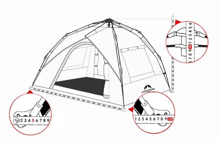 Outdoor Camping Tent Automatic Quick Opening Free Construction of Rain and Thick Camping Tent Portable Collapsible UV Protection