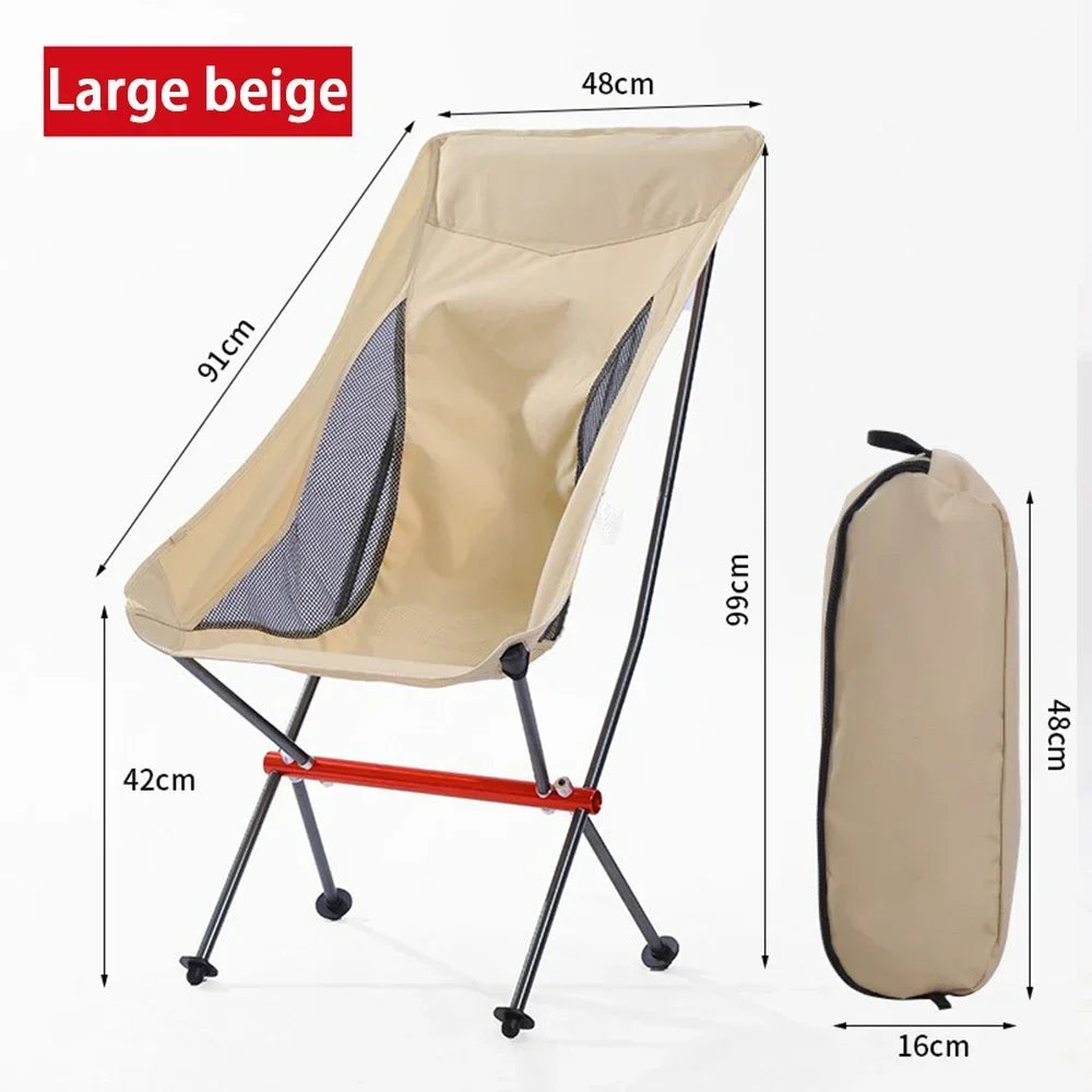 Folding Backpack Chair, Compact Camping Chair with Carrying Bag, Outdoor Camping Hiking Backpack Beach Trip, Large Small