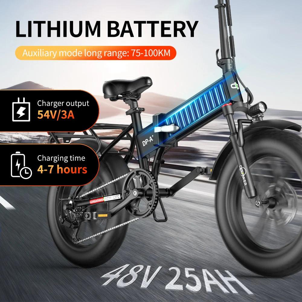 IDOTATA EU Delivery 1000W Electric Bike 48V 20AH Folding Mountain Ebike 20Inch Fat Tire Urban Commuting Electric Bicycle 36MPH