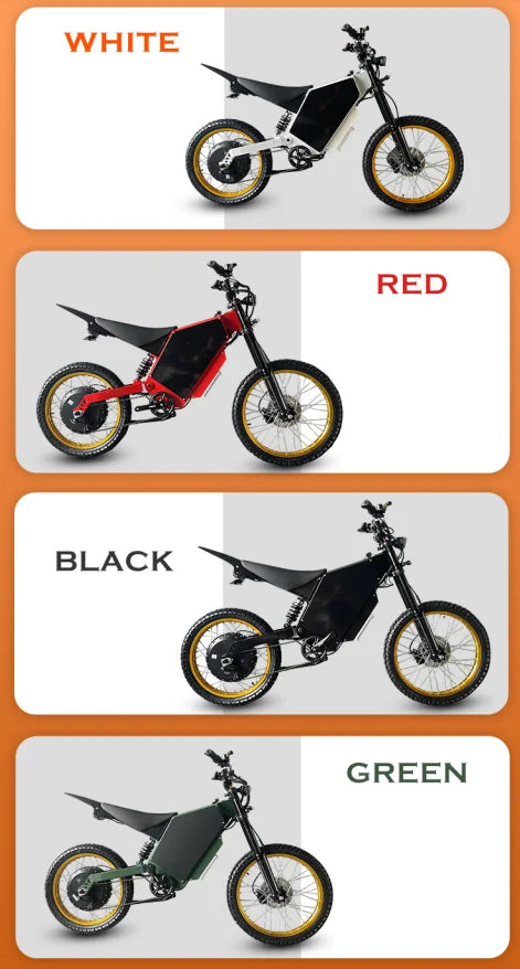 High Power 48V 3000W 72V 15000W Electric Bicycle Ebike Adult E-Bikes E Motorcycle 10000W 50/60/70 MPH Dirt Bike Off Road Fatbike