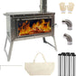 Hot Tent Stove Portable Outdoor Wood Burning Stove with Chimney Pipe for Winter Camping Hunting Hiking Fishing And