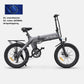 Black ENGWE-Electric Bicycle for Adults, City Bike Motor, Powerful Motor, Electric Bicycle, 20*3.0in, 36V 19.2AH, 250W, 25 km/h